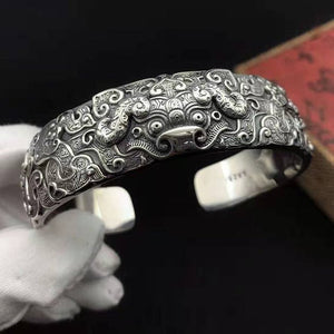 Pixiu Dragon Bracelet ~Men's Silver Bracelet