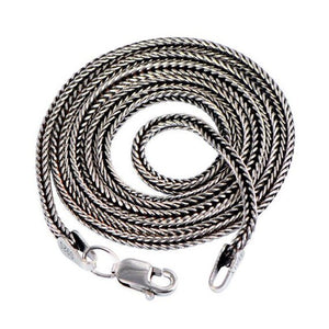 sterling silver byzantine foxtail chain necklace men