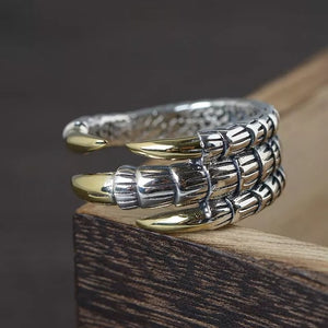 Sterling Silver Dragon Claw ring, Eagle Claw ring