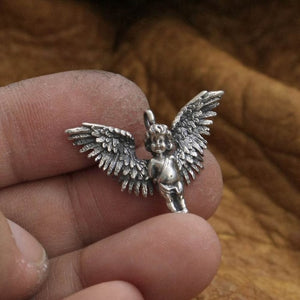 sterling silver Protection Guardian angel pendant