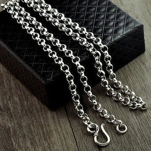 silver rolo chain necklace men