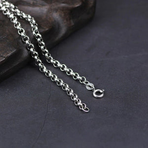 long sterling silver rolo chain necklace men