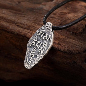 Mani stones OM Buddhist Necklace silver