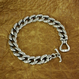 925 Sterling Silver Cuban Link Chain Bracelet Men