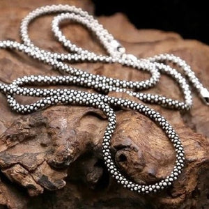 3mm Long Silver Necklace Mens Chain Necklace main