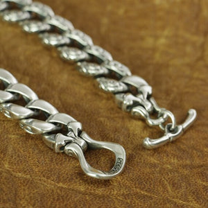 925 Sterling Silver Cuban Link Chain Bracelet Men clasp