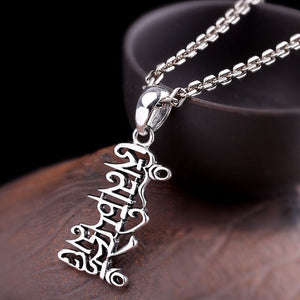 Amulet Buddhist Om Mani Padme Hum Pendant necklace 