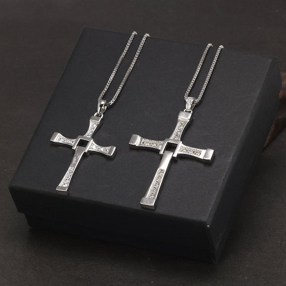 Dominic Dom Toretto Cross Pendant Necklace 925 Sterling Silver V