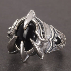 sterling silver dragon agate claw ring men adjustable