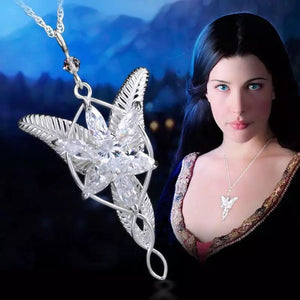 Crystal Arwen Evenstar Necklace  Sterling Silver 