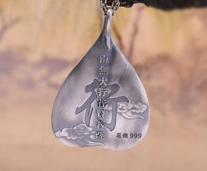 sterling silver buddha pendant back