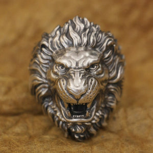  Sterling Silver Roaring Lion Ring