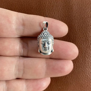 silver buddha pendant charm hand