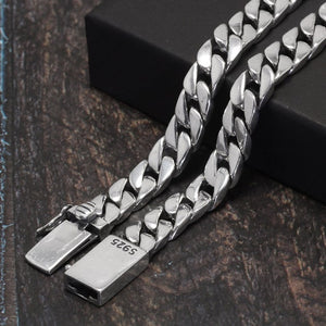 Sterling Silver Curb Chain Necklace Men 925