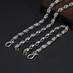 sterling silver skull necklace main