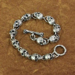 Sterling Silver Skull Bracelet top