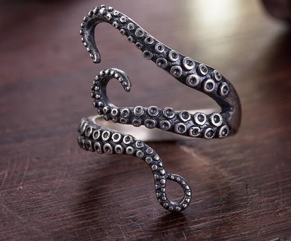 octopus ring sterling silver tentacle ring