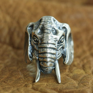 elephant ring men sterling silver 