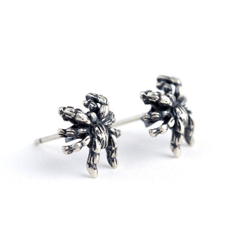 Silver Spider Earrings right