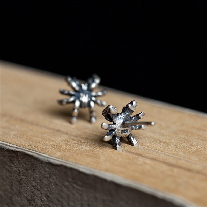 Silver Spider Earrings back side