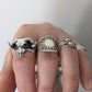 Silver Ram Skull ring for men model