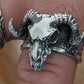 vintage skull ram ring sterling silver 