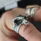 Silver Gothic Goat Ram Skull ring