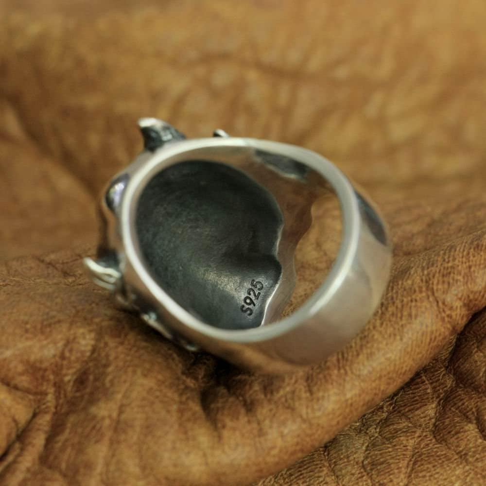 sterling silver Oni Mask Hannya Ring 