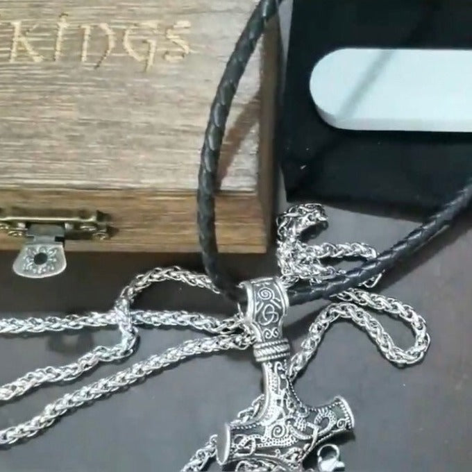 Mjolnir Thor Hammer Necklace box set