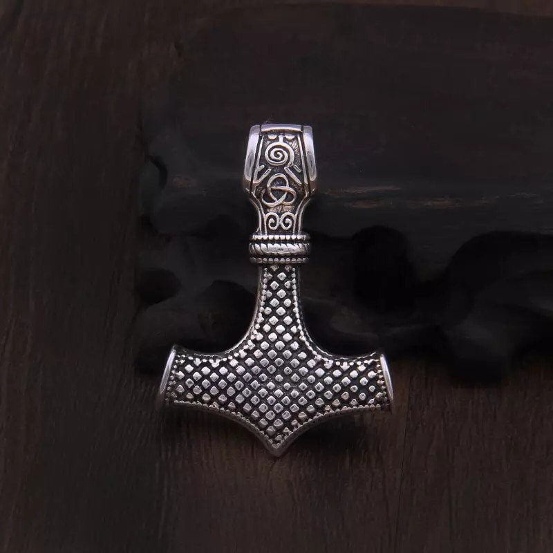 Mjolnir Thor Hammer Necklace back