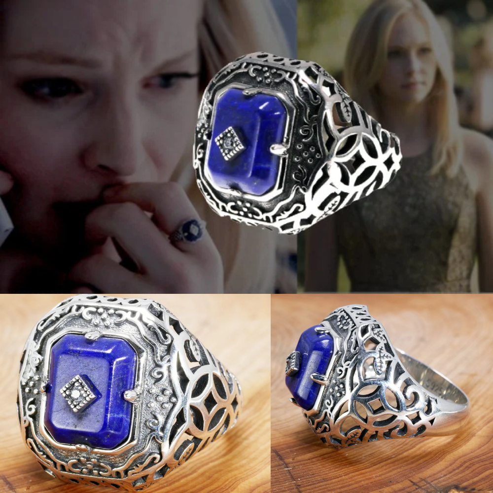 Daight Ring Vampire Diaries - Lapis Silver Daylight Rings