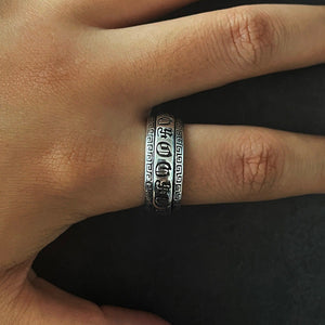 sanskrit buddhist ring sterling silver model