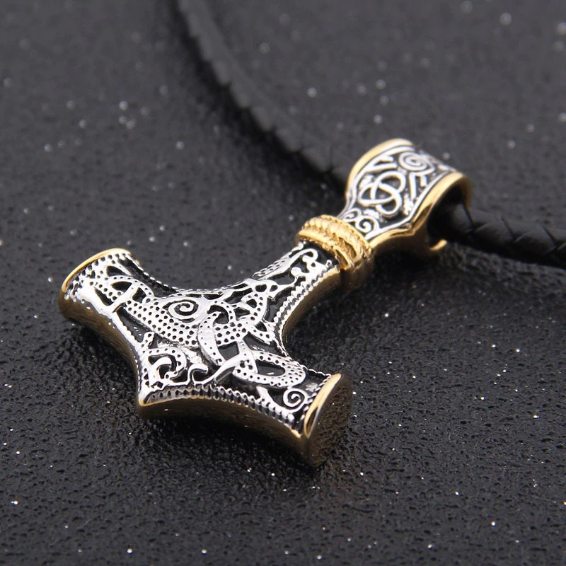 sterling silver thors hammer necklace