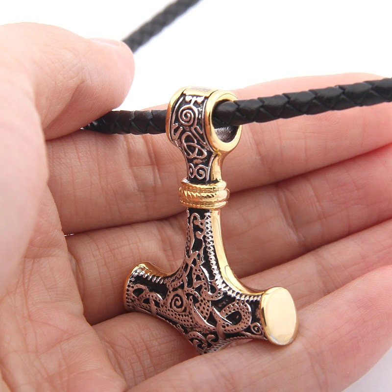 sterling silver thors hammer necklace hand