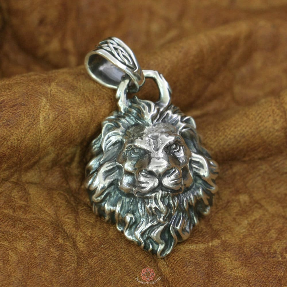 Sterling Silver Lion Pendant for Men