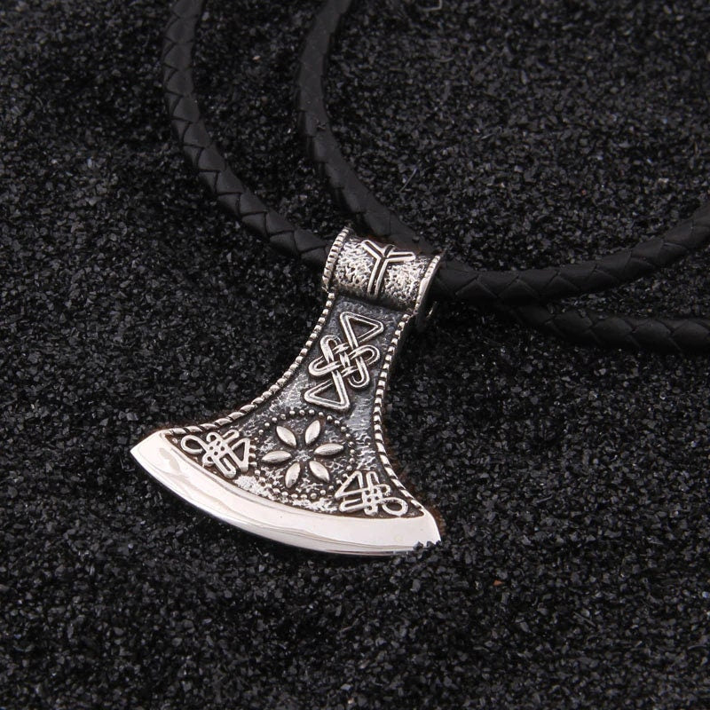 viking axe pendant necklace sterling silver 