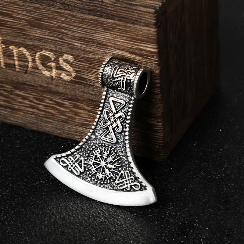 viking axe pendant sterling silver 