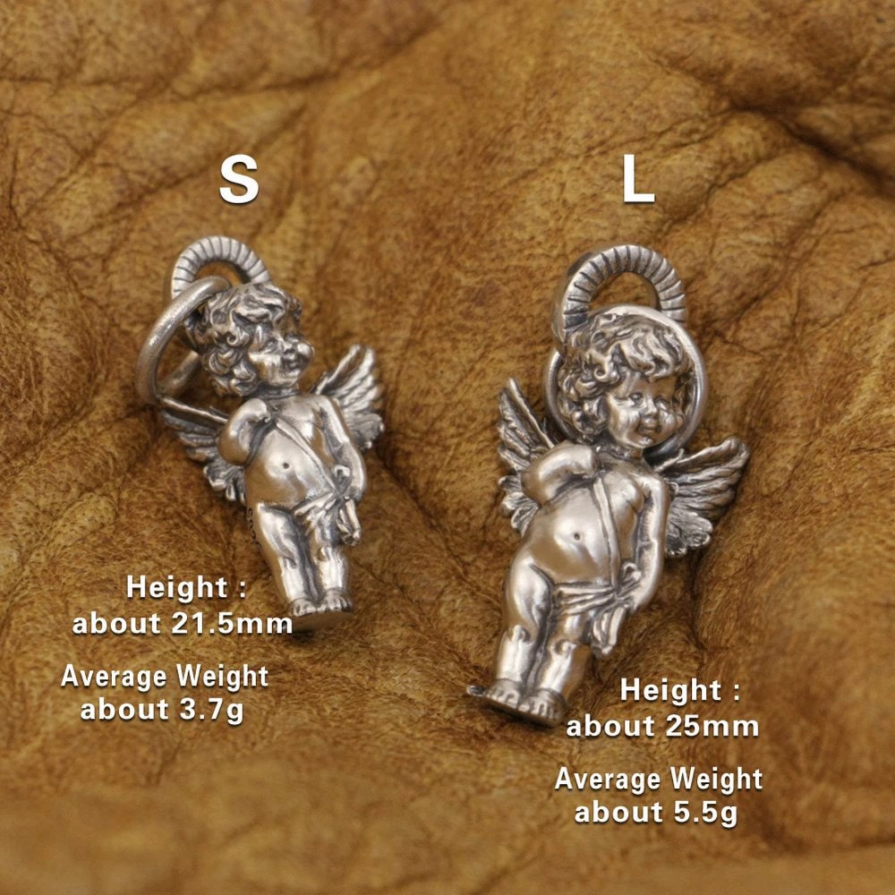Sterling Silver Child Guardian Angel Pendant small large