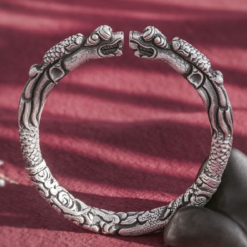 sterling silver dragon bracelet men