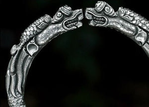 silver dragon bracelet men