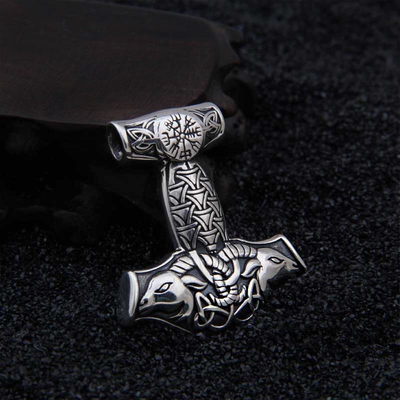 Thor's Hammer Pendant Necklace - Mjölnir necklace right