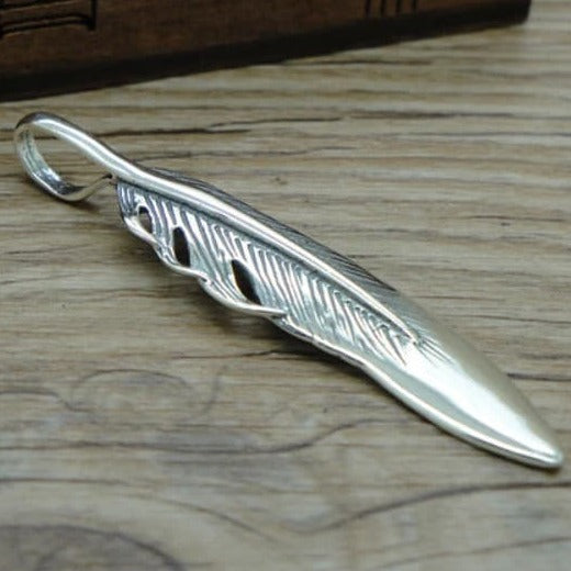 sale sterling silver feather pendant 