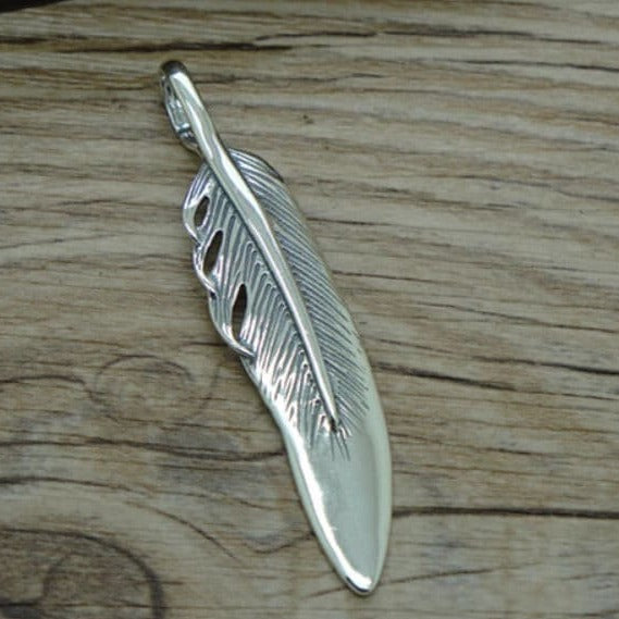 feather pendant sterling silver