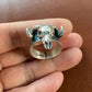 skull ram ring sterling silver front