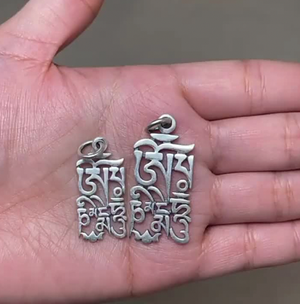sterling silver om mani padme hum buddhist pendant buddha jewelry sizes