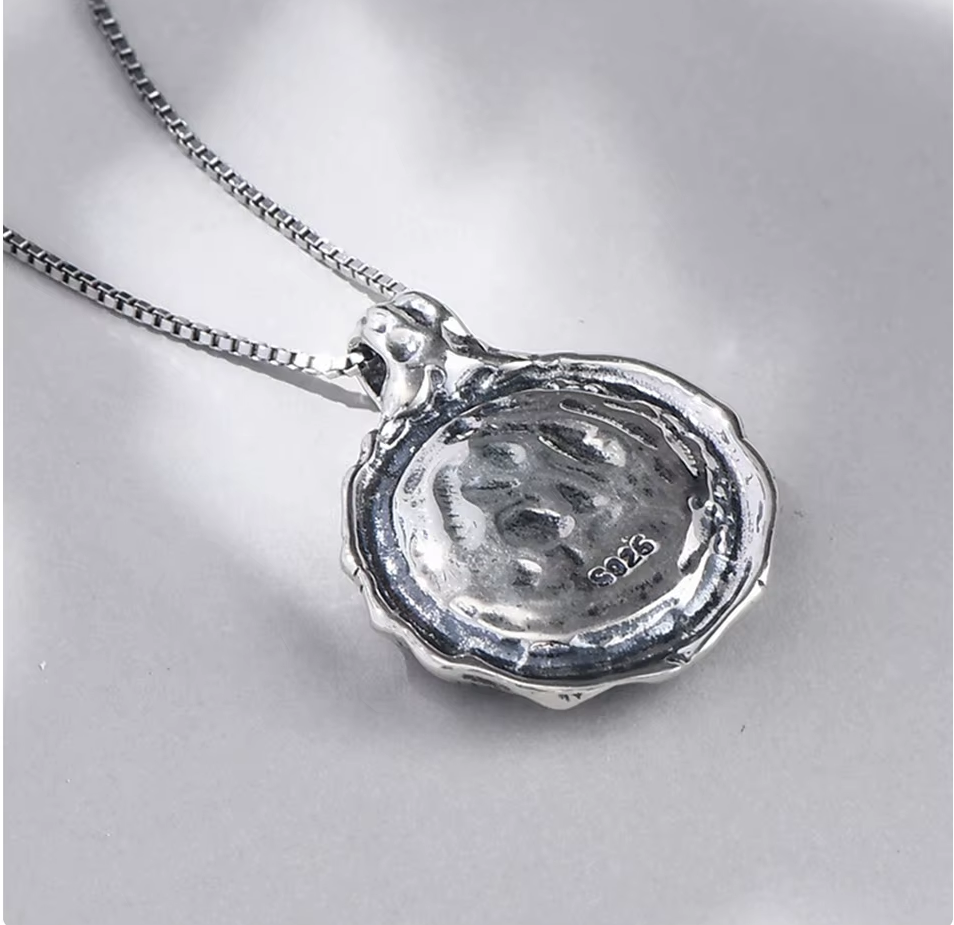 cat cameo pendant necklace sterling silver