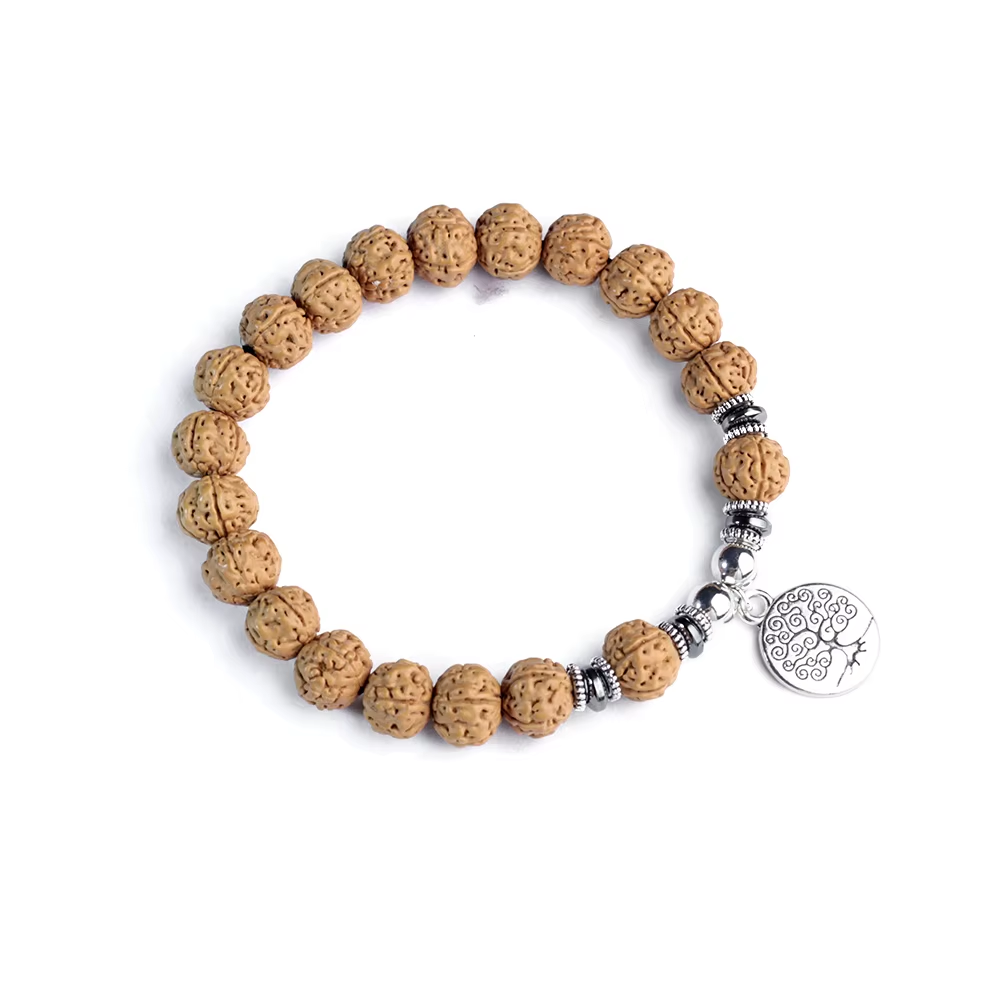 Buddhist Rudraksha Mala Bracelet Prayer Beads 8-9mm - Free Shipping