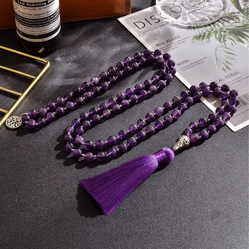 amethyst beads necklace