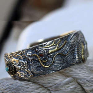 Silver Dragon bracelet for men