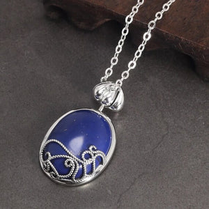 lapis lazuli silver necklace